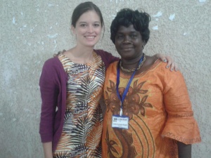 Me with Sister Sai who I worked with in Kambia last year, and who attended the training to take back to Kambia